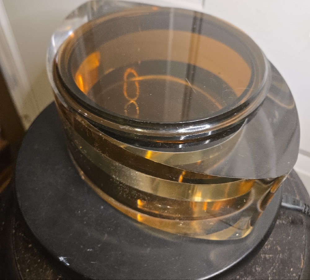 La Bella Creations Swirl Mid Cent Modern Gold & Brown Italian Acrylic Ice Bucket - Picture 6 of 15
